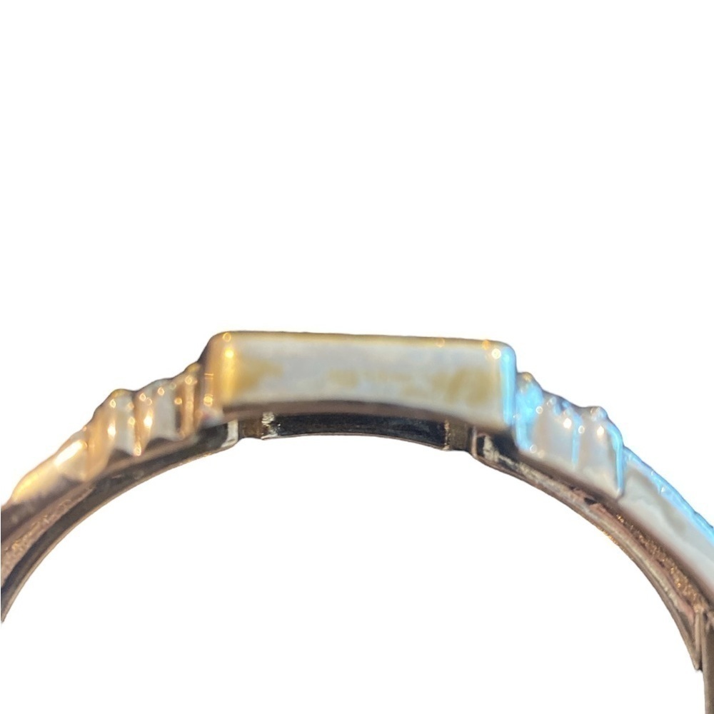 Hinge Bangle Silver/Black/Gold Colored Bracelet - Picture 6 of 6